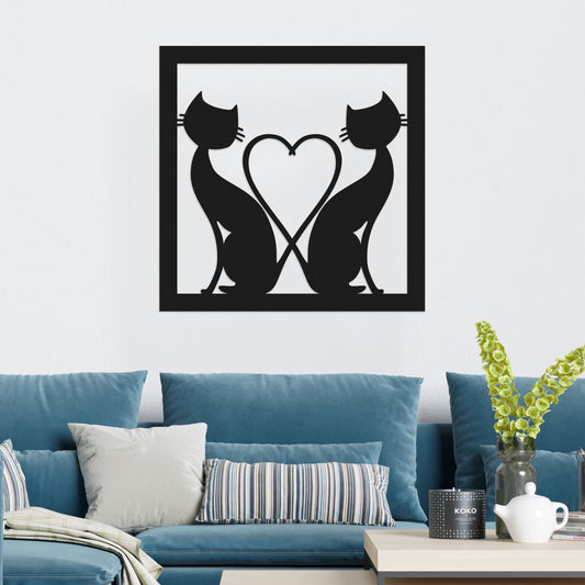 Cats form a heart - Decorative painting