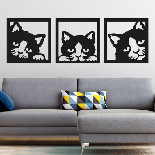 Watching Cats - Triptych